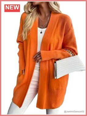 SKAYS Womens Long Cardigan Lightweight Open Front Sweater with Pockets